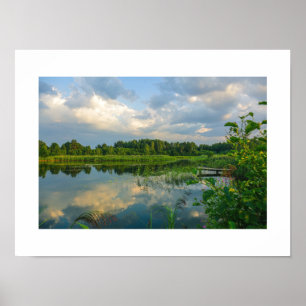 Belarus Беларусь Landscape Nature Canal Poster
