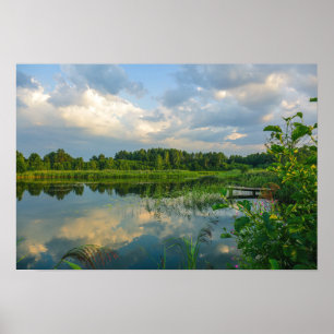 Belarus Беларусь Landscape Nature Canal Poster