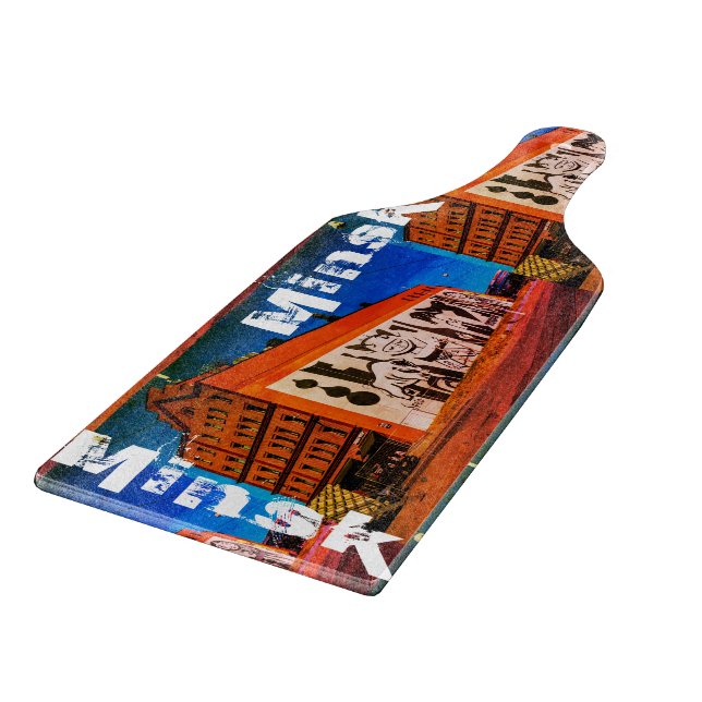 Belarus Беларусь Minsk Минск Architecture Graffiti Cutting Board (Corner)