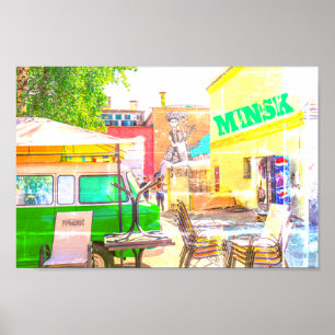 Belarus Беларусь Minsk Минск Architecture Graffiti Poster