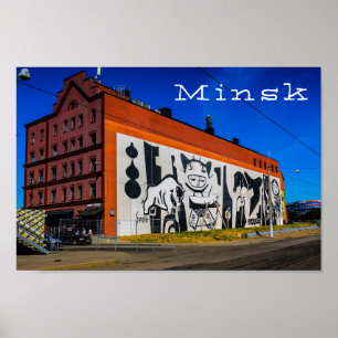 Belarus Беларусь Minsk Минск Architecture Graffiti Poster