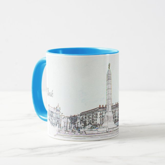 Belarus Беларусь Minsk Минск Architecture Mug Cup (Front Left)
