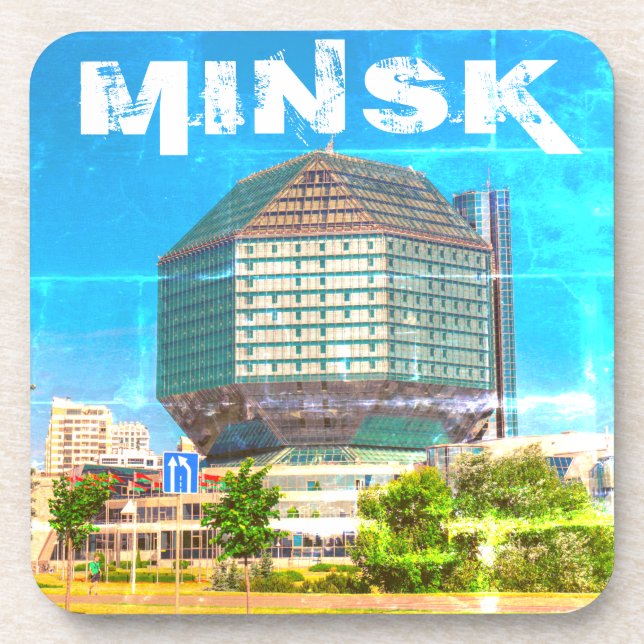 Belarus Беларусь Minsk Минск Library Architecture Coaster (Front)