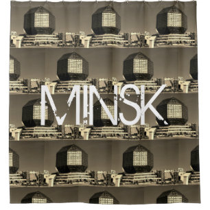 Belarus Беларусь Minsk City Architecture Library Shower Curtain