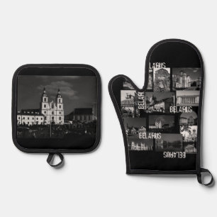 Belarus Беларусь Minsk Grodno Brest Oven Mitt & Pot Holder Set