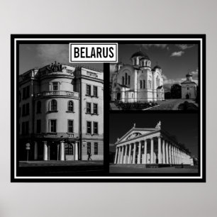 Belarus Беларусь Minsk Polatsk Architecture Poster
