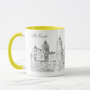 Belarus Беларусь Mir Castle Sketch Coffee Mug Cup