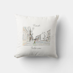 Belarus Беларусь Pinsk Architecture Cushion Pillow