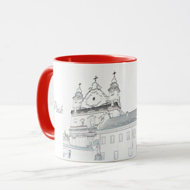 Belarus Беларусь Pinsk Cityscape Mug Cup (Front Left)
