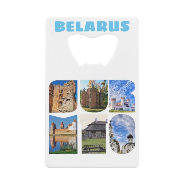Belarus Architecture Collage Bottle Opener (Front)