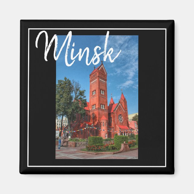 Belarus Architecture Minsk The Red Church Magnet (Front)