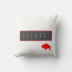 Belarus Belarusian Bison Зубр Беларусь Minimalism Cushion