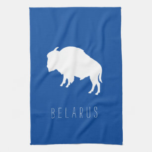 Belarus Belarusian Bison Зубр Беларусь Minimalism Tea Towel