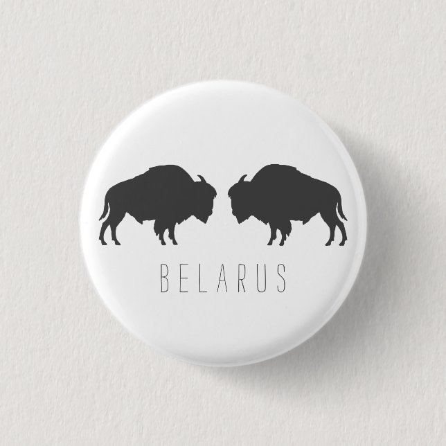 Belarus Belarusian Bison Зубр Беларусь Travel 3 Cm Round Badge (Front)
