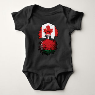 Belarus Belarusian Canadian Canada Tree Roots Flag Baby Bodysuit