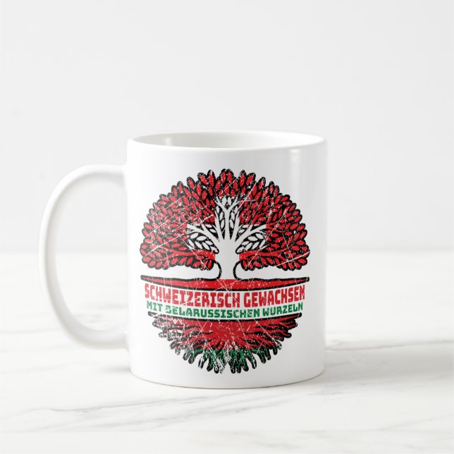 Belarus Belarussisch Schweizer Schweiz Baum Wurzel Coffee Mug (Left)