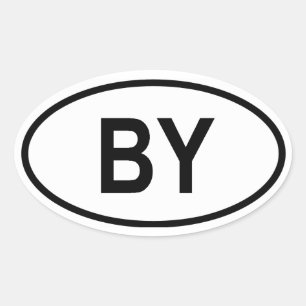 Belarus "BY" Oval Sticker