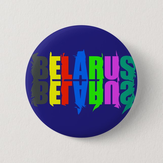 Belarus Colourful Happy Letters 6 Cm Round Badge (Front)