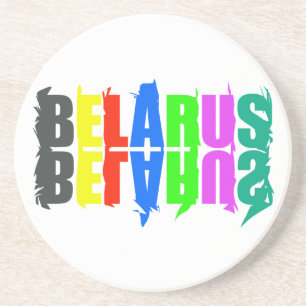 Belarus Colourful Happy Letters Coaster