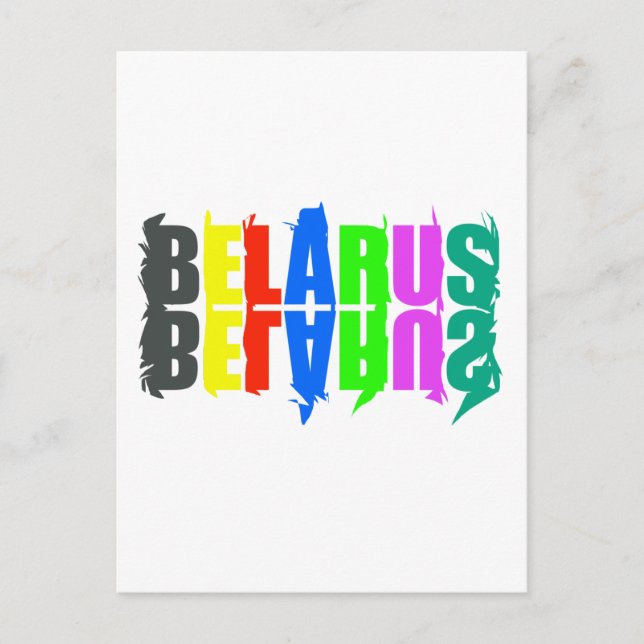 Belarus Colourful Happy Letters Postcard (Front)