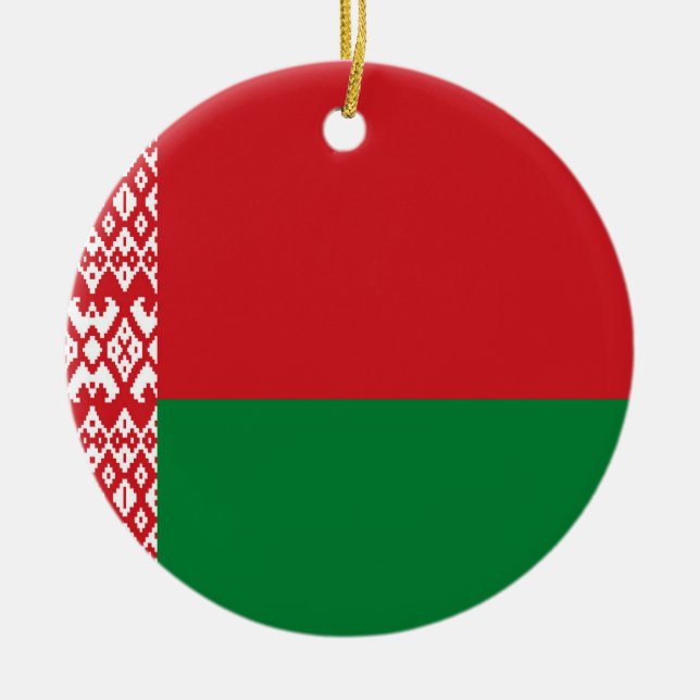 Belarus flag ceramic tree decoration (Front)