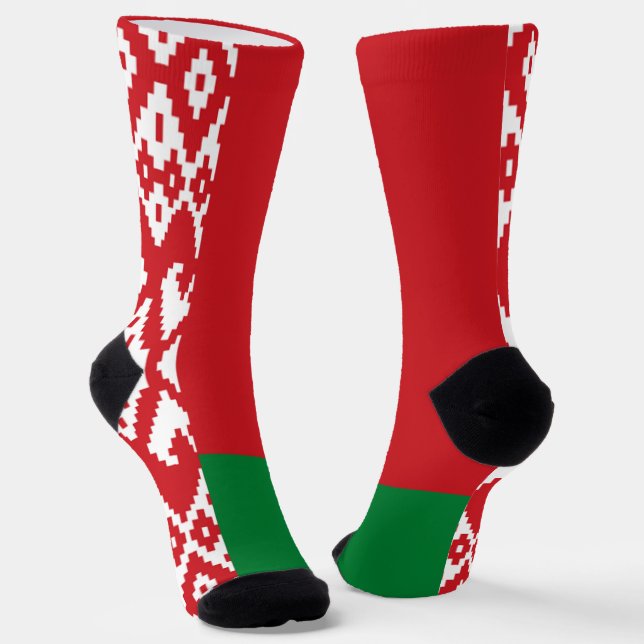 Belarus flag-coat of arms socks (Angled)