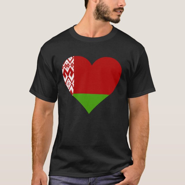 Belarus Flag Heart Belarus Gifts Love Belarus T-Shirt (Front)