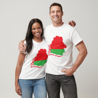 Belarus Flag In The Country Map T-Shirt