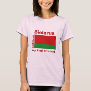 Belarus Flag + Map + Text T-Shirt