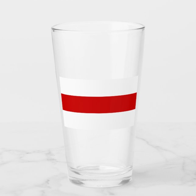 Belarus Flag (Red and White) Glass (Front)
