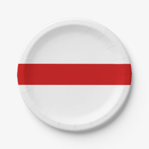 Belarus Flag (Red and White) Paper Plate