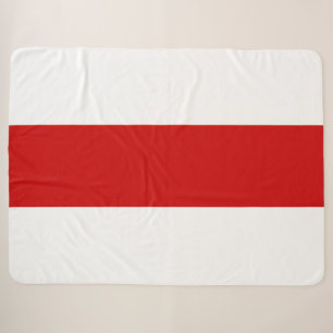 Belarus Flag (Red and White) Sherpa Blanket