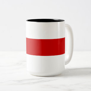 Belarus Flag (Red and White) Two-Tone Coffee Mug