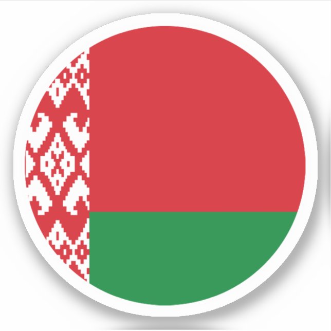 Belarus Flag Round Sticker (Front)