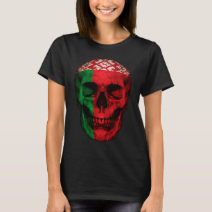 Belarus Flag Skull Belarusian Roots Proud Patrioti T-Shirt