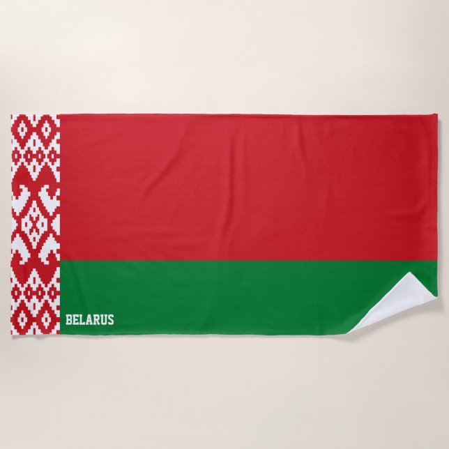 Belarus Flag Splendid Patriotic Beach Towel (Front)