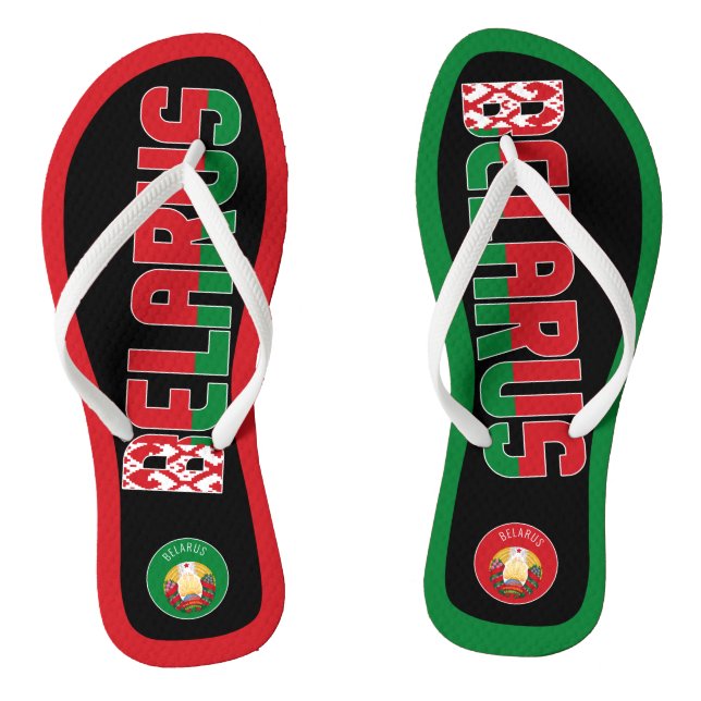 Belarus Flag Superb Patriotic Flip Flops (Footbed)