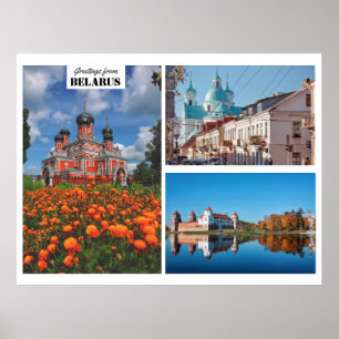 Belarus Greetings Nature Architecture Poster