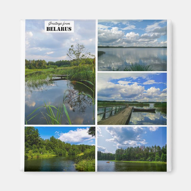 Belarus Greetings Nature Lake Scenery Magnet (Front)