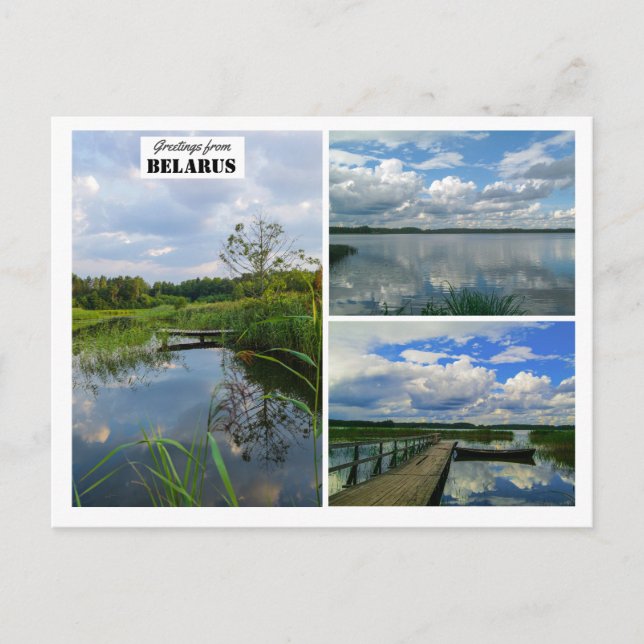 Belarus Greetings Nature Lake Scenery Postcard (Front)
