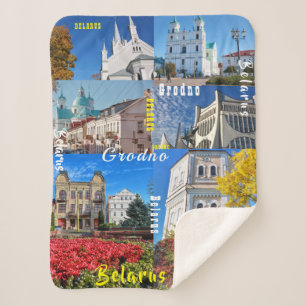Belarus Grodno City Architecture Гродно Одеяло Sherpa Blanket