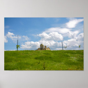 Belarus Grodno Minimalism Cathedral Church Poster
