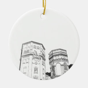 Belarus Grodno Water Towers Ceramic Tree Decoration