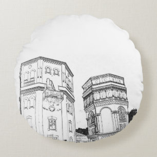Belarus Grodno Water Towers Round Cushion