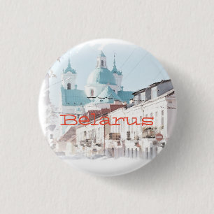 Belarus Hrodna Grodno Architecture Button Pin
