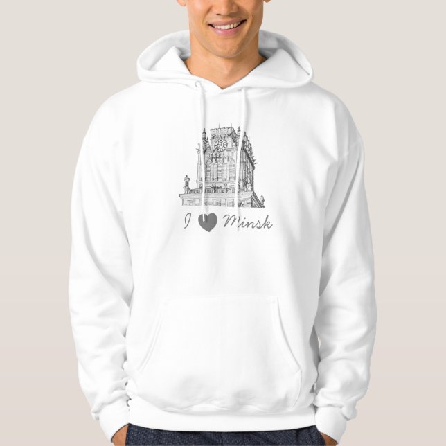 Belarus I Love Minsk City Gates Architecture Hoodie (Front)
