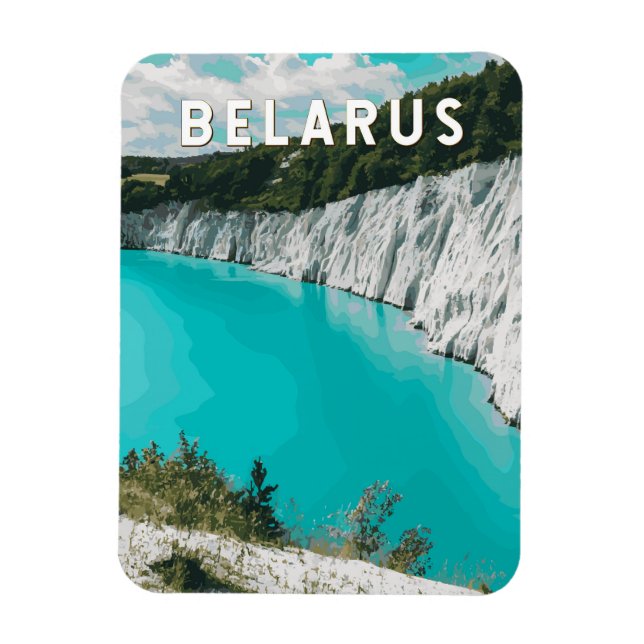 Belarus Illustration Travel Art Vintage Magnet (Vertical)