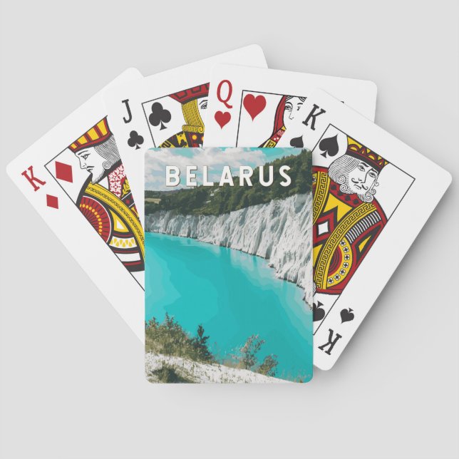 Belarus Illustration Travel Art Vintage Playing Cards (Back)