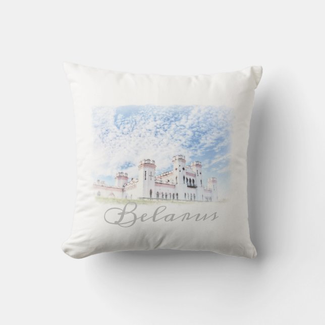 Belarus Kosava Castle Architecture Throw Pillow (Front)