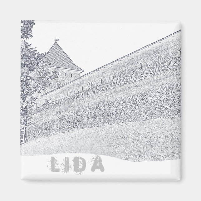 Belarus Lida Cityscape City Castle Architecture Magnet (Front)